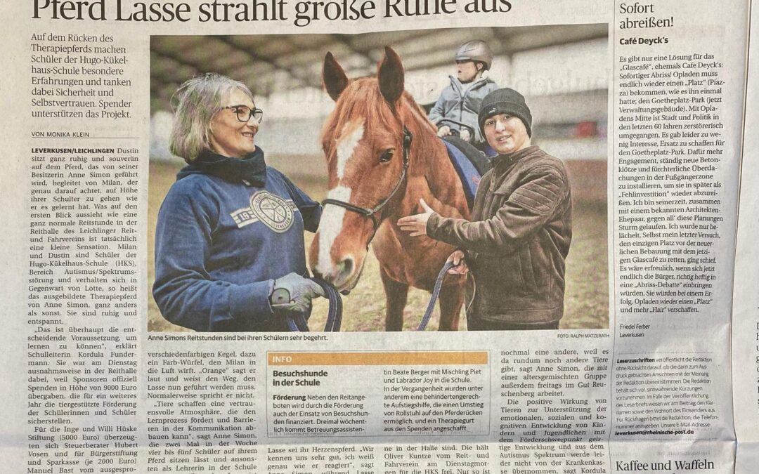 Therapeutisches Reiten – Eine Herzensangelegenheit des Leichlinger ReitvereinsJubiläum: 100 Jahre Reitverein